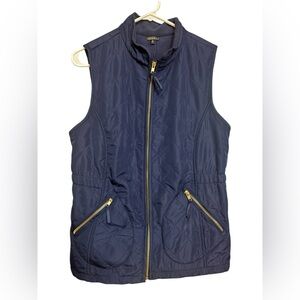 Hannah Navy Quilted Vest with Gold Accents